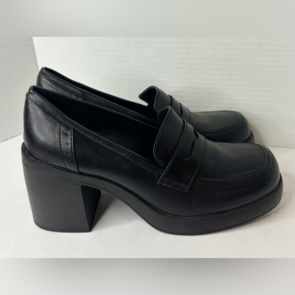 Lollipops Black Platform Loafers Women’s Size 10 Chunky Slip On Y2K Goth Grunge - Picture 4 of 8